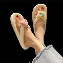 Load image into Gallery viewer, Cartoon flip-flops women's flat-bottomed outerwear in the spring of 2023 new cute lazy people's home non-slip sandals
