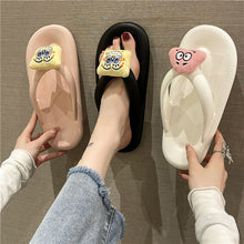 Load image into Gallery viewer, Cartoon flip-flops women's flat-bottomed outerwear in the spring of 2023 new cute lazy people's home non-slip sandals
